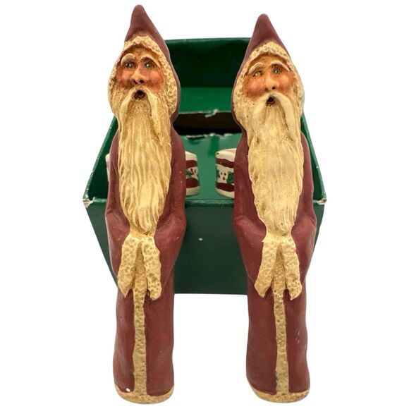 Vtg Kurt S Adler Santa Taper Candle Rings Old World Christmas Rare Set Unique 4" - Picture 1 of 12